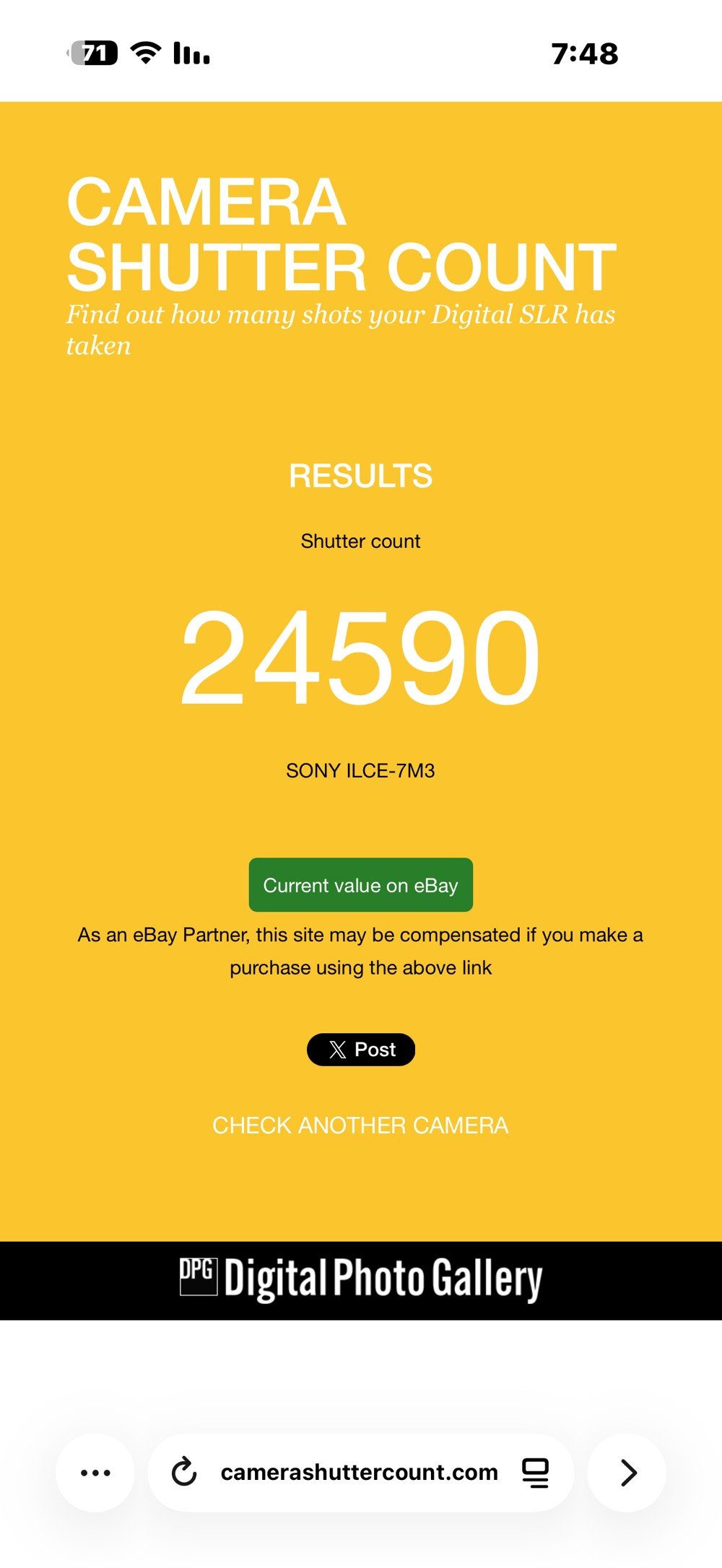 لبيع كأمره سوني a7m3 
الشتر كبالك واضح 
نضافه بدي 100:90