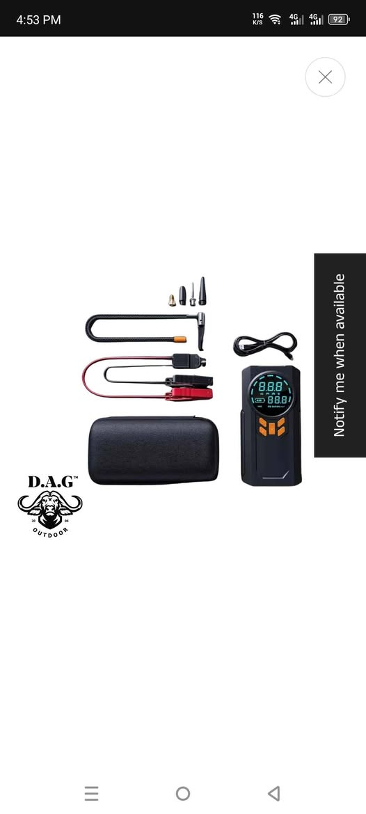 أقصى ضغط: 10 بار

0- 1.4 بار دقيقتان

جهاز تشغيل السيارة بقوة 100 أمبير كحد أقصى

8 عمليات تشغيل بالبطارية مشحونة بالكامل

حجم البطارية: 8000 مللي أمبير أربيل, العراق


**إذا كنت صاحب هذا الإعلان وتريد حذفه لأي سبب، رجاءا أرسل رسالة إلى الدعم الفني**