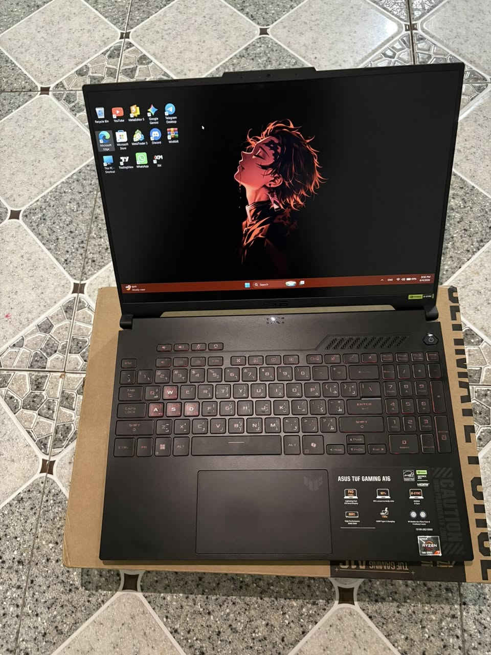 asus a16 
rtx 4050
 ram 16
hard 512 ssd
amd ryzen 7 7445hs 
نضافة 100‎%‎
استعمال شهرين فقط
سعرة مليون و100 الف
رقمي ***********
