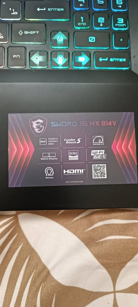 السلام عليكم
اخوان لابتوب msi حتى ما اعرف اسمه الكامل اخذته من شركة الريان بمليونين و62 الف بالقسط والوصل عندي مستخدم قليل ونظيف والمواصفات بالصور صراحه ما اعرفله واريد ابيع نزلت فقط لعبة gta
رايده بمليون ونص وبي مجال
***********
