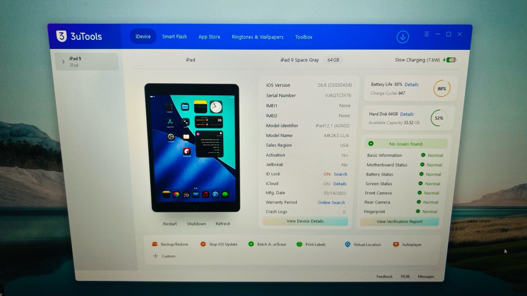 ايباد 9

ذاكرة 64 



جهاز مثل متشوف بصور صحة بطارية  88



ما مبدل بي اي شي نظيف جدا



ويا كارتونه ولزكة ودرع هدية حافظه 



السعر 250 الف