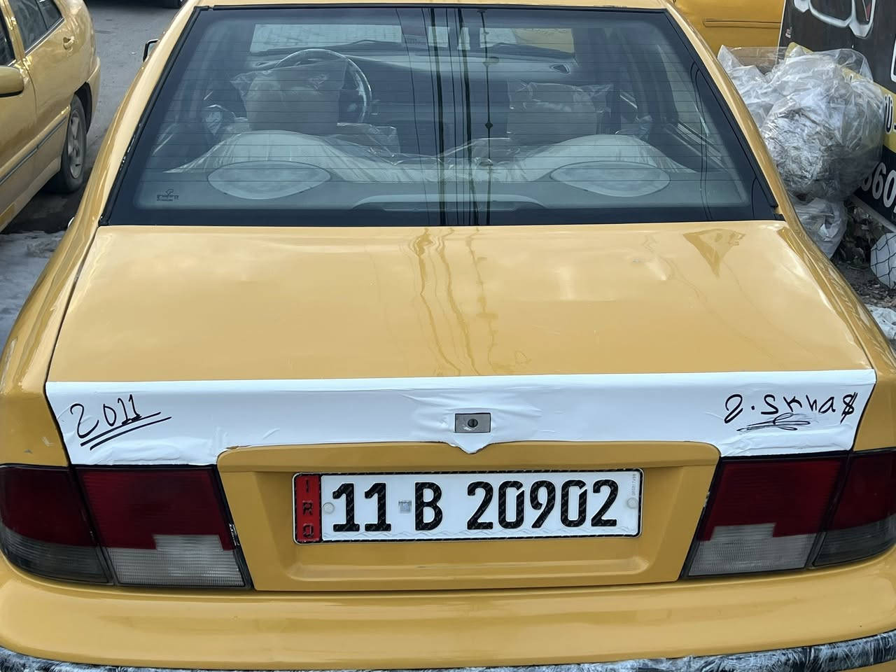 السلام وعليكم سمند 2011 مكفوله السياره كير ومحرك وحدانيه كله كفاله السياره مدوشمه عام تخم تاير مصفره هيه وغرامات تحويل مباشر تبريد ثلج كلهه ع بلاد السياره خير من الله السعر 36 مكاني بغداد البياع حي المواصلات الرقم ***********
