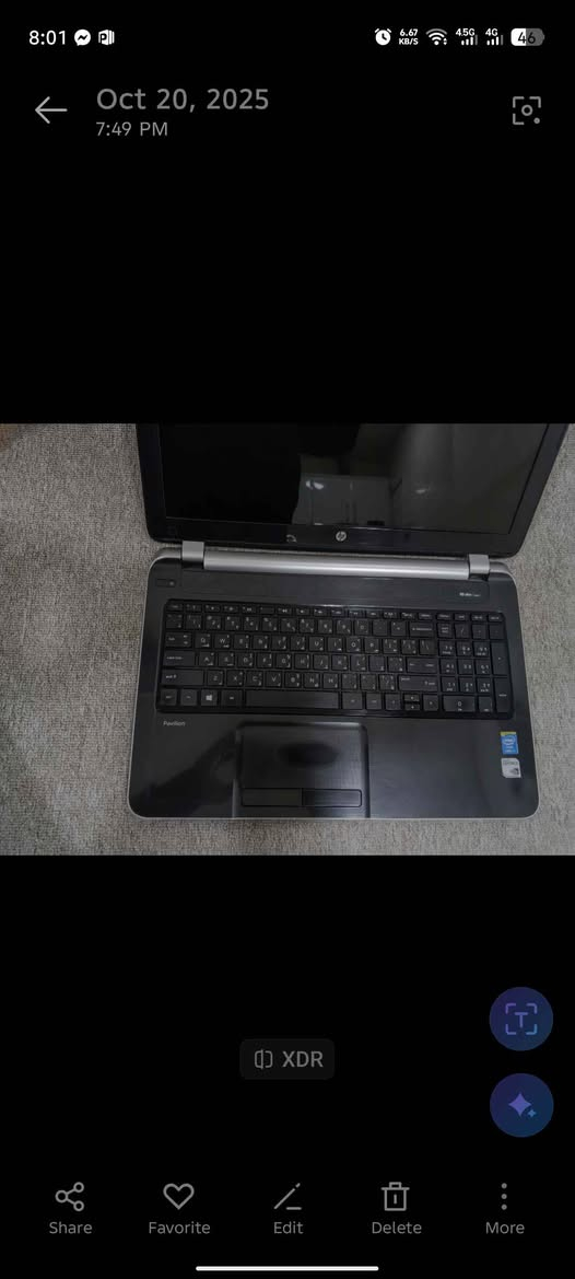 مواسەفاتەکان 
hp
cori 7
gili 4
ram 12gb ddr3
hard 256 ssd kingstona
cpu 2.4
grafek card 2gb
windows 10
شەحنو جامتای لەگەڵە
*********** السليمانية, العراق
