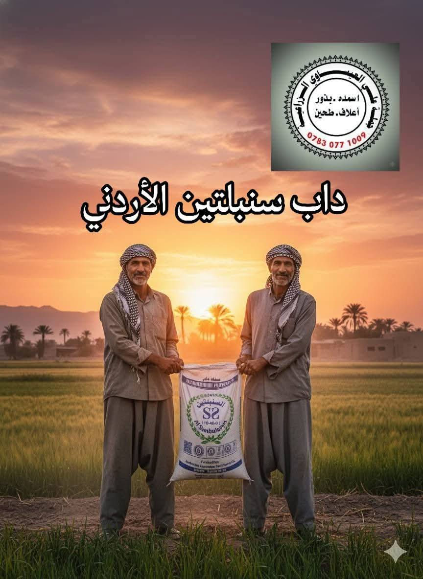 تخفيض في أسعار الداب السنبلتين ss
السعر جدا مناسب للفلاحين تخفيضات 
تم وصول سماد داب  علامة #السنبلتين Ss
إنتاج الشركه #الاردنيه #اليابانيه 

فعال جداً للنباتات والبذور 

#تووووووصيل مجاني 

بسعر تنافسي مناسب

#جمله _____
  العنوان بابل الكفل
مقابل كراج بني مسلم 
***********
***********
