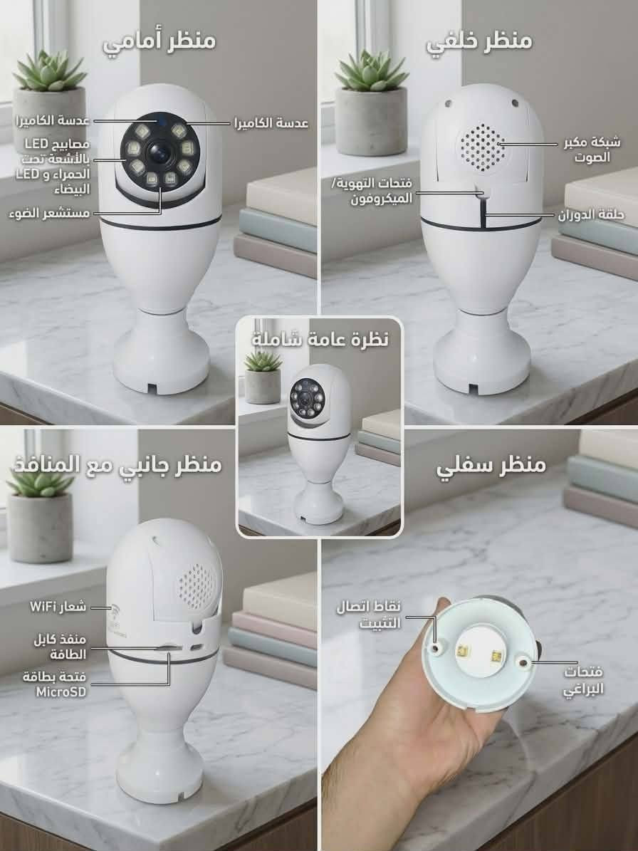 جهاز مراقبة الطفل (iFamily ABM570):
الشاشة: قياس 5 بوصة (LCD) واضحة جداً.
التحكم: تكدر تحرك الكاميرا بكل الاتجاهات من خلال الشاشة.
المميزات: رؤية ليلية، قياس حرارة الغرفة، وإمكانية التحدث مع الطفل (صوت باتجاهين).
ملاحظة: يشتغل مباشرة بدون حاجة لإنترنت معقد، مثالي للأم اللي تريد تتحرك بالبيت وهي مطمئنة.
2. الكاميرا الذكية (WiFi Camera):
الدقة: تصوير عالي الدقة مع رؤية ليلية ملونة.
الربط: تشبك على الموبايل مباشرة (واي فاي) وتشوف البيت من أي مكان.
التخزين: تدعم ذاكرة (RAM) لتسجيل الأحداث.
التصميم: شكل أنيق وسهل التثبيت على الميز أو السقف.


**إذا كنت صاحب هذا الإعلان وتريد حذفه لأي سبب، رجاءا أرسل رسالة إلى الدعم الفني**