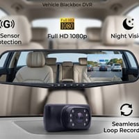 مرآة سيارة الذكية Vehicle Blackbox DVR - كاميرا مزدوجة وشاشة 4.5 بوصة ...