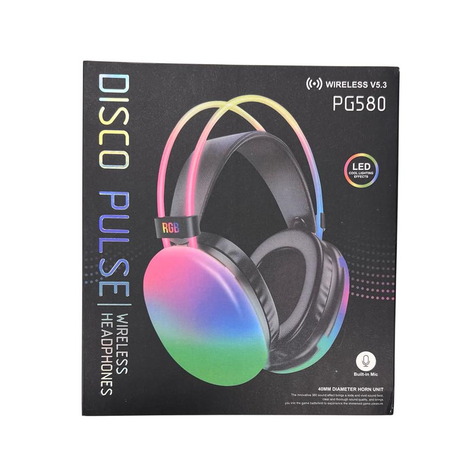 سماعة الألعاب اللاسلكية RGB PG580 Disco Pulse

استمتع بتجربة صوت وإضاءة مميزة مع سماعة PG580 اللاسلكية بتصميم RGB عصري مناسب للألعاب والموسيقى والاستخدام اليومي.

• اتصال لاسلكي Wireless V5.3 لحرية أكبر أثناء الاستخدام

• إضاءة RGB LED متعددة التأثيرات بتصميم ملفت

• وحدة صوت بقطر 40mm لصوت واضح وعميق

• مايكروفون مدمج للمكالمات والدردشة

• تدعم أزرار تحكم متعددة لتغيير الأغاني والتحكم بالصوت والرد على المكالمات

• تدعم كارت TF مع منفذ شحن Type-C

• الموديل: PG580 Disco Pulse
• نوع الاتصال: Wireless V5.3
• نوع المنتج: Wireless Gaming Headphones
• قطر السماعة: Φ40mm
• نطاق التردد: 20Hz – 20kHz
• الحساسية: 119±3dB
• الجهد المقنن: DC 5V
• التيار المقنن: ≤1mA
• سعة البطارية: 800mAh
• وقت الشحن: حوالي ساعتين
• الوزن: 320g ±5g
• الشحن: Type-C
• المزايا الإضافية: ANC Intelligent Active Noise Reduction / Built-in Mic / RGB Lighting

محتويات العلبة:
• سماعة PG580 RGB
• كيبل شحن Type-C
• كتيب التعليمات


**إذا كنت صاحب هذا الإعلان وتريد حذفه لأي سبب، رجاءا أرسل رسالة إلى الدعم الفني**