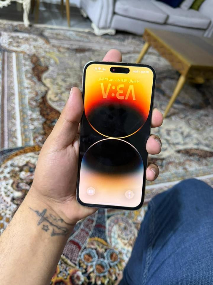 14 برو ماكس
ذاكره 256 
 سيم كارت دبل شريحه 
سعه البطاريه 83‎%‎
 القطع المبدله بيه. شاشه اصليه مبدله  والضهر مال جهاز مكسور  سعر 400
***********
غير متواجد على الفيس
