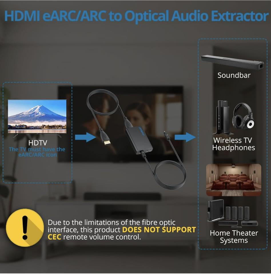 مستخرج الصوت AUTOUTLET eARC - محول HDMI eARC/ARC إلى بصري - يدعم 24-بت/192 كيلو هرتز، دولبي 5.1 وDTS 5.1 - قابل للتوصيل والتشغيل، متوافق واسع مع تلفزيونات HD، مكبر الصوت، ودور السينما المنزلية


**إذا كنت صاحب هذا الإعلان وتريد حذفه لأي سبب، رجاءا أرسل رسالة إلى الدعم الفني**