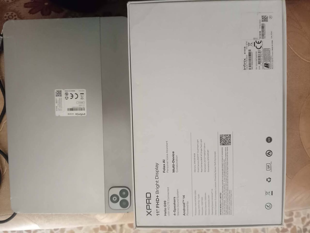 ﺍﻳﺒﺎﺩ INFINIX XPAD ﻟﻠﺒﻴﻊ

ﺍﻟﻤﻮﺍﺻﻔﺎﺕ 

1- الشاشة: 11 إنج IPS LCD
2- الدقة: 1920×1200 (FHD+)
3 - معدل التحديث: 90Hz
4- المعالج: MediaTek Helio G99 (قوي بالنسبة لسعره)
5- كرت الشاشة: Mali-G57 MC2
6- الرام:  8GB
7 -التخزين:  256GB
8- يدعم كارت ذاكرة microSD
9- الكاميرا الخلفية: 8MP
10- الكاميرا الأمامية: 8MP
11- البطارية: 7000mAh
12- الشحن: 18W
13- النظام: Android 14
14- السماعات: 4 سماعات ستيريو
15- منفذ سماعات 3.5mm موجود
16- يدعم 4G في بعض النسخ وشريحة اتصال Nano SIM. �
موبي 5G +١
17- مستعمل 5 اشهر تقريباً 
نضافه مبينه بل صوره جهاز نضيف سبب بيع مجتاج فلوسه ملحقاته كامله 

1- كيبل اصلي و شاحنه مالت ايباد شاومي  او شاحنه اصليه مالت جهاز انت بكيفك 
2- كارتونه جهاز  

ببجي 60 فريم ثابت ويشغل كل العاب وبارمج مونتاج 

السعر 245 الف بي مجال حك جيه مكاني موصل جانب الايسر زيونه
الي يشتري يجي خاص .


**إذا كنت صاحب هذا الإعلان وتريد حذفه لأي سبب، رجاءا أرسل رسالة إلى الدعم الفني**