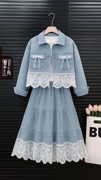 كولكشن العيد بأطقم الجينز  الخامة تركي درجة اولى  للحجز مراسلة البيج /...