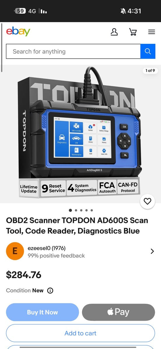 جهاز فحص OBD2 TOPDON AD600S، أداة فحص، قارئ أكواد، تشخيص أزرق
السعر 
200 الف


**إذا كنت صاحب هذا الإعلان وتريد حذفه لأي سبب، رجاءا أرسل رسالة إلى الدعم الفني**