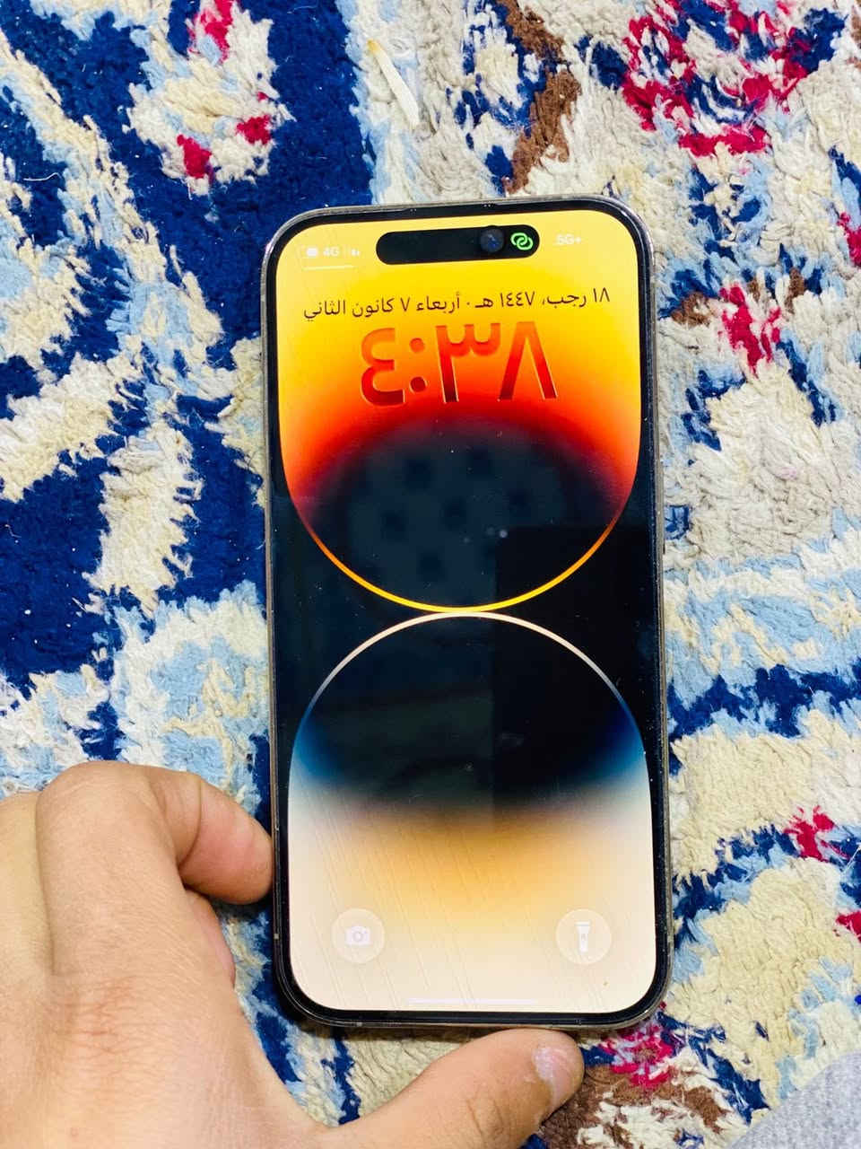 iPhone 14 Pro
بطاريه ٧٨
الذاكره ١٢٨
نضافه٩٧٪؜
الجهاز نورمن نورمن 
مامفتوح ابددد 
تجي تفحص حاسبه وين ما يعجبك
جهاز لونه ابيض 
كامل ملحقات +كفر شفاف +شاحنه+كارتونه 
 *********** 
واتساب او اتصال ☎️🩷
