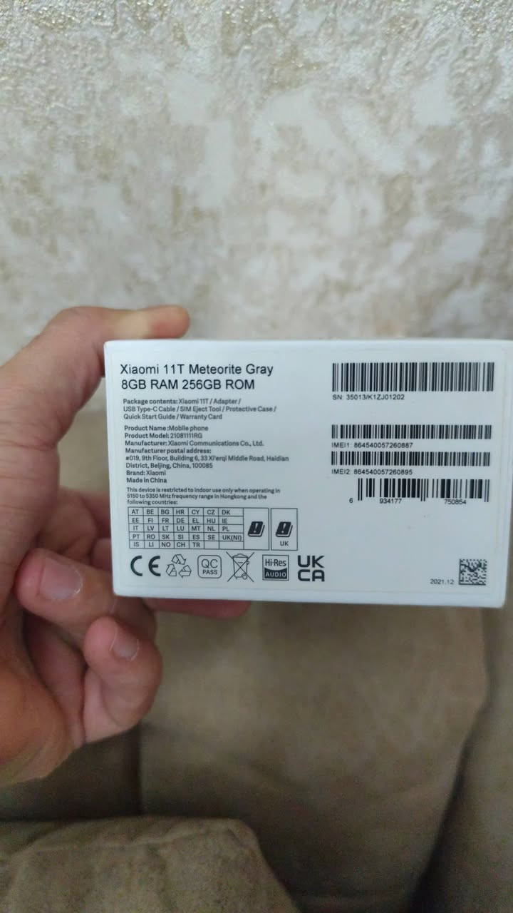 السلام عليڪم
شاومي 11 T pro  كامل ملحقاتة الاصلية 
 ذاكرة 256 
 شحن سريع 
الجهاز نضيف جدا
السعر 200  قفل من الاخير 
مكاني بغداد البلديات هـ /،***********
