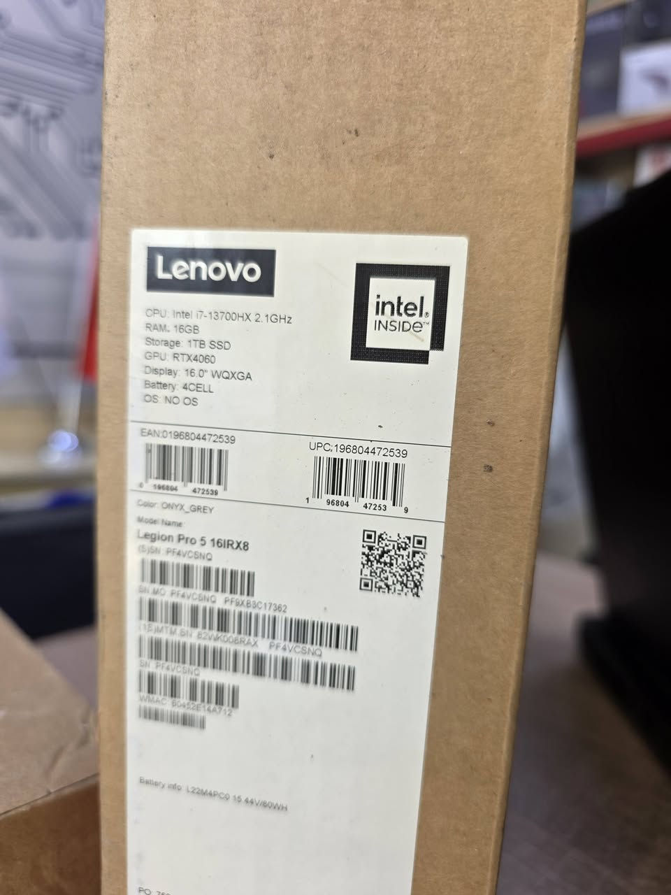 Lenovo Legion 5 Pro
لاپتۆپێکی زۆر بەهێز بۆ گەیمینگ و ئەندازیاری

Lenovo Legion 5 Pro
Core i7-13700HX
Ram 16GB DDR5
Hard 1TB SSD
Screen 16 Inch
2K - 240Htz
RTX 4060-8GB 140W
دەستی ٢ زۆر خاوێنە
رێژەی خاوێنی ١٠٠%
رێژەی پاتری ٩٤.٥%
 گرێنتی ١ مانگی هەیە
جانتا و ماوس دیاریە 
ناونیشان هەولێر
***********
