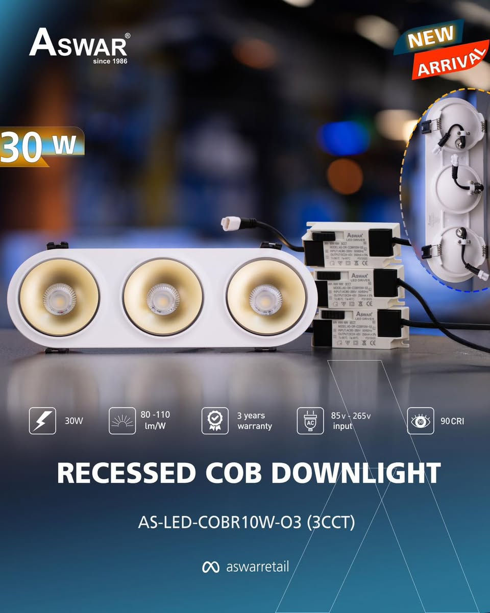 سر جمال ديكور بيتك.. يبدأ من الإضاءة الصح! ✨
وفرنالك إضاءة Recessed COB Downlight الراقية، بمواصفات تريّح بالك وتطول عندك، الّي تتميز بـ:
🔹نوع الـ LED المستخدم عالي الجودة.
🔹يعمل بنظام 3CCT يعني تختار لون الاضاءة الّي تريدة (ابيض، شمسي، اوف وايت).
🔹قابلية تشتيت عالية للحرارة.
🔹معامل التجسيد اللوني 90CRI.
🔹المحولة بجودة جدًا عالية وتعمل ضمن رينج فولتية (85v-265v) أي تعمل مع جميع التغيرات الحاصلة بالفولتية.
🔹ضمان إستبدال حقيقي لمدة 3 سنوات من تاريخ الشراء.

بيتك يستاهل هذا الدلال! احجز كميتك هسه وغير جو بيتك بضغطة زر. ⏳
نحيطكم علمًا بوجود أسعار خاصة للموزعين وأصحاب المحلات التجارية.

📥 للحجز والاستفسار راسلنا على الخاص أو اتصل على: ***********

