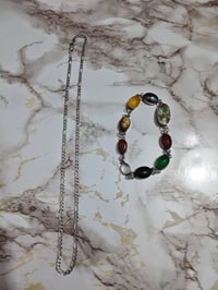 زنجيل فضة • ٧ غرام • سوار أحجار أصلية