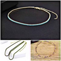 قلادة تنس • مطلي ذهب • زركون ٧ ألوان