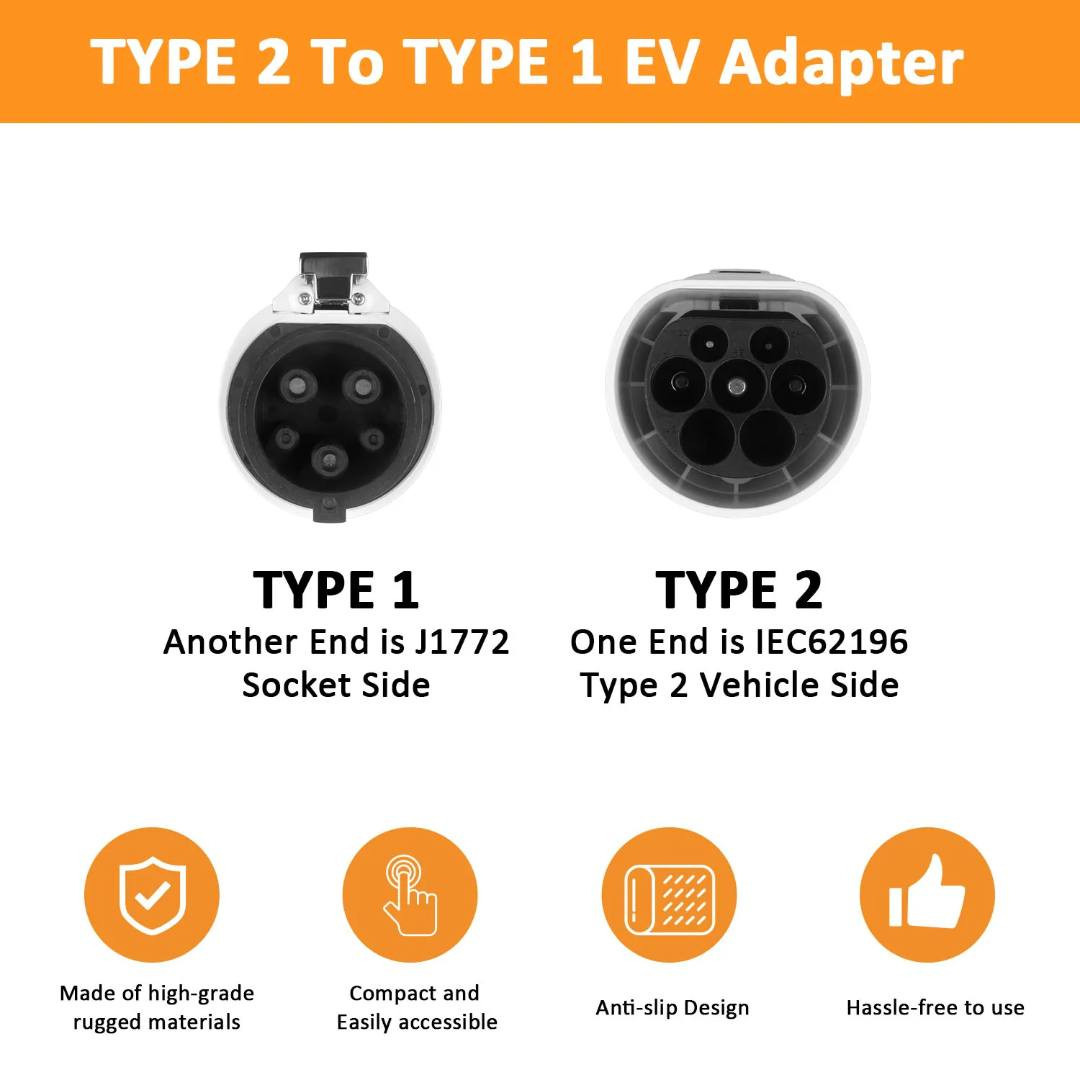 تتوفر ادبترات خاصه للسيارات الأمريكية 
من نظام تايب ٢ إلى تايب ١
Type 2 to Type 1
السعر الحالي 55 ألف 
ضمان سنة كاملة 
32Am 7kw 
توصيل موجود لكل المحافظات ٥ آلاف 
للطلب مراسلة الصفحة او الاتصال على الرقم التالي 
*********** واتساب
