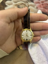 ساعة بيرمة موديل خمسينات تغليف ذهب الساعة مكينتها تكويك ونظافة المكينه...