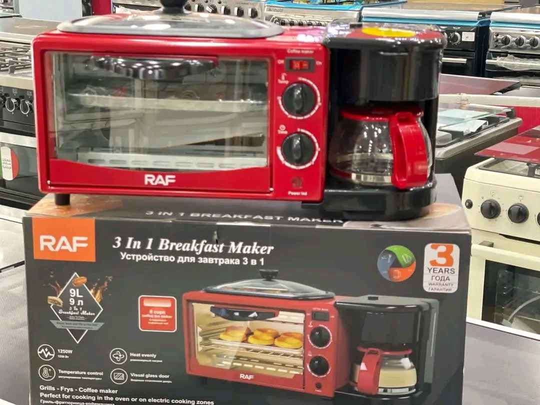 جهاز تحضير الافطار 3 في 1 من راف
فرن كهربائي صغير للتسخين
محضرة قهوة أو شاي
مقلاة من الأعلى
فرن صغير بحجم 9 لتر
مؤشر للتحكم بدرجة الحرارة بين 100 الى 230 درجة
تسخين من الاعلى والاسفل
مؤقت تشغيل 1 - 30 دقيقة
ابريق لعمل القهوة أو الشاي بالتنقيط 
فلتر داخلي قابل للإزالة والتنظيف
مقلاة صغيرة من الأعلى مع غطاء شفاف
زر مخصص لتشغيل محضرة القهوة ومؤشر لتشغيل الفرن والمقلاة
يتوفر خدمة توصيل لكل المحافظات بغداد, العراق


**إذا كنت صاحب هذا الإعلان وتريد حذفه لأي سبب، رجاءا أرسل رسالة إلى الدعم الفني**