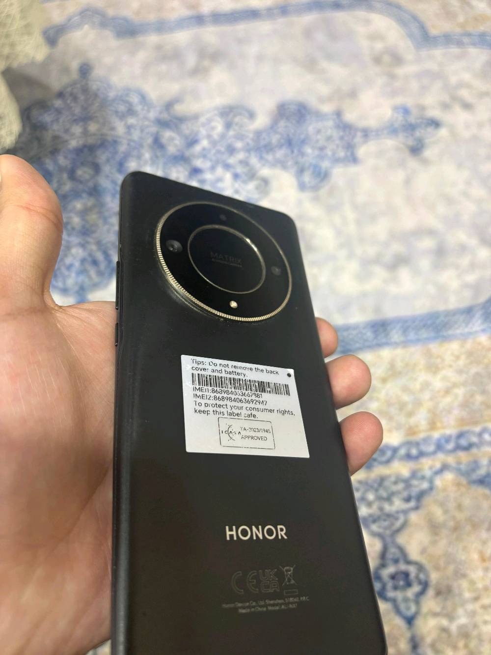 مستخدم هونر x9b 5G
ذاكرة 256
اللون اسود 
عشوائية 12 + 8
شاشة 120 فريم
نضافة 90
معالج Snapdragon 6 gen 1
+
 وياه سماعات اذن لاسلكية ماركة هونداي

السعر 230 الف

  مكاني بغداد الحرية 
اتصال
***********