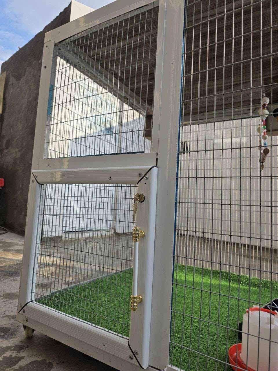 قفص انواع البلابل المنيوم خالص كامل من كلشي شوف العين الأرضيه خشب نوع بلوكه 14م قياس متر مربع  سعر ١١٠&  المكان ناحيه شيخ سعد للاستفسار ***********
