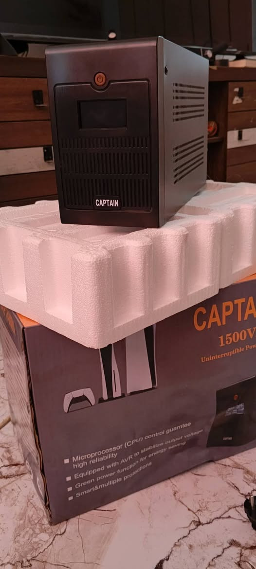 ***********
⚡ للبيع جهاز UPS ماركة cap tanIn - شبه جديد ⚡
 من النوع القوي والعملي، نظيف جداً وبحالة الوكالة.
المواصفات المميز
• الحجم (القدرة): 1500 VA.
• مدة الاستخدام: اسبوعين فقط (أخو الجديد).
• الحالة: نظيف جداً، شغال 100% ولا يعاني من أي مشاكل تقنية أو عيوب في البطارية
