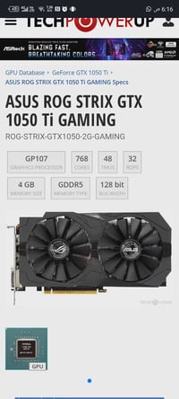 GTX 1050Ti • نسخة خاصة • كرتونة