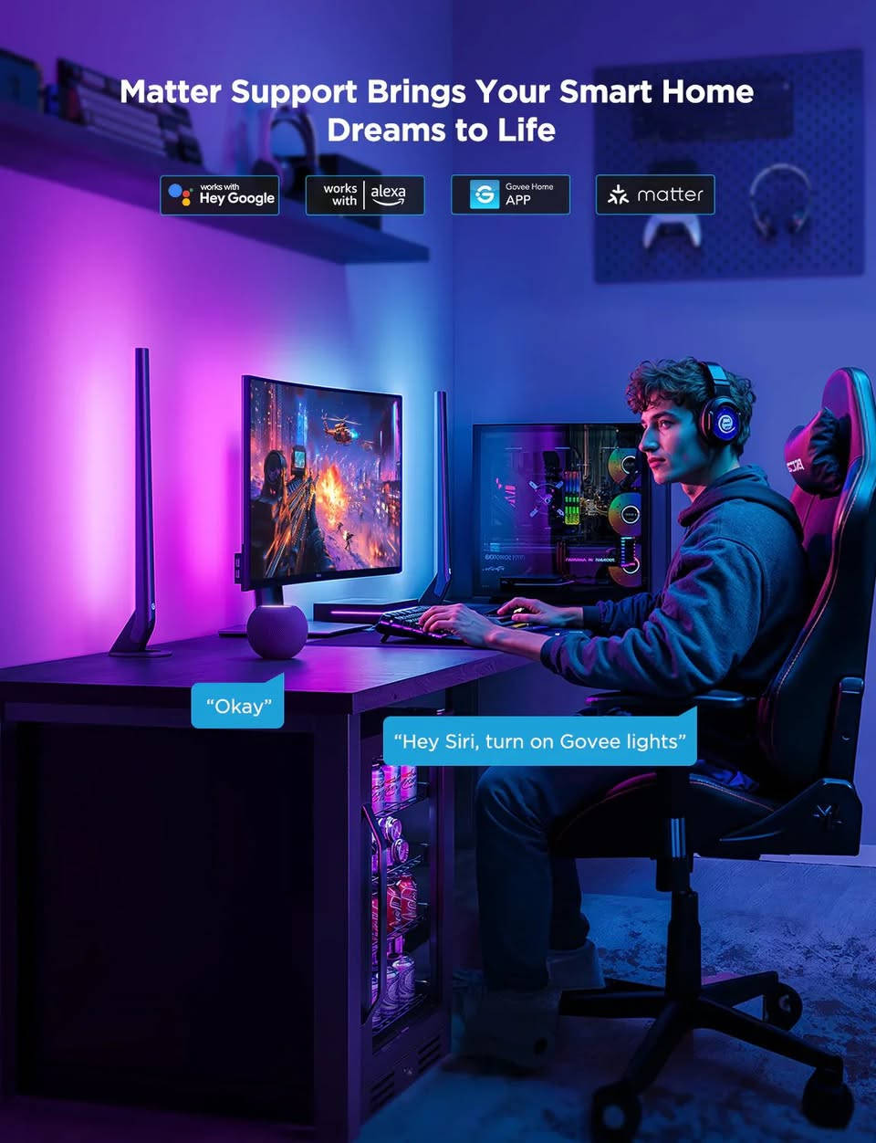 Govee AI Sync Box Kit 2

وصف
الموديل: H6603 (لأجهزة الكمبيوتر مقاس 27-34 بوصة)

انغمس في الترفيه من الجيل التالي: ارفع إعداد الألعاب الخاص بك باستخدام Govee AI Gaming & TV Sync Box Kit 2، مجهز الآن ب HDMI 2.1 للحصول على صور 8K سلسة بدقة 60 هرتز و 4K بسرعة 144 هرتز. جرب إضاءة RGBWIC 4 في 1 نابضة بالحياة، وتأثيرات تعتمد على الذكاء الاصطناعي، وتقليل التأخر مع دعم VRR و ALLM. قم بالترقية إلى مستوى جديد من الانغماس في الألعاب والترفيه اليوم!

تمت ترقية HDMI 2.1: اعتماد أحدث واجهة HDMI 2.1 لنقل البيانات، فإنه يتيح مزامنة الشاشة والإضاءة، ويدعم ما يصل إلى 8K عند 60 هرتز و4K عند 144 هرتز ويوفر تجربة ألعاب سلسة وعالية الوضوح.
يدعم VRR وALLM: يقلل من التأخر وتمزق الشاشة (أي ألعاب FPS وبعض ألعاب RPG) بمعدل إطارات يتجاوز 120 هرتز.
رقائق الذكاء الاصطناعي الأولى في الصناعة: تعلم الذكاء الاصطناعي العميق من محتوى الفيديو لتشغيل تأثيرات إضاءة محددة وغامرة.
إضاءة RGBWIC 4 في 1: يضمن الخلط رباعي الألوان ضوءا أبيض نقيا ومزجا دقيقا للألوان للحصول على تأثيرات نابضة بالحياة، مما يجعله أكثر ملاءمة لمرئيات اللعبة.
ضوء الشريط المطور: مع 75 مصباح LED وسطوع 450 لومن كل متر، يوفر شريط الضوء عالي الكثافة تجربة أكثر إشراقا وأكثر غامرة.


**إذا كنت صاحب هذا الإعلان وتريد حذفه لأي سبب، رجاءا أرسل رسالة إلى الدعم الفني**