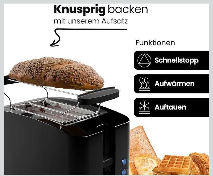 محمصة خبز من العلامة التجارية Clatronic، طراز TA 3802.
تتميز بقدرة على تحميص 4 شرائح في وقت واحد بفضل الفتحات الطويلة.
تحتوي على خاصية "Cool Touch" لتبقى الجوانب باردة أثناء الاستخدام.
تتضمن وظائف لإذابة الثلج، إعادة التسخين، والإيقاف السريع، مع مؤشرات LED للتحكم.
تأتي مع درج مخصص لتجميع فتات الخبز لسهولة التنظيف.

سعر المنتج 40 الف دينار فقط.


**إذا كنت صاحب هذا الإعلان وتريد حذفه لأي سبب، رجاءا أرسل رسالة إلى الدعم الفني**