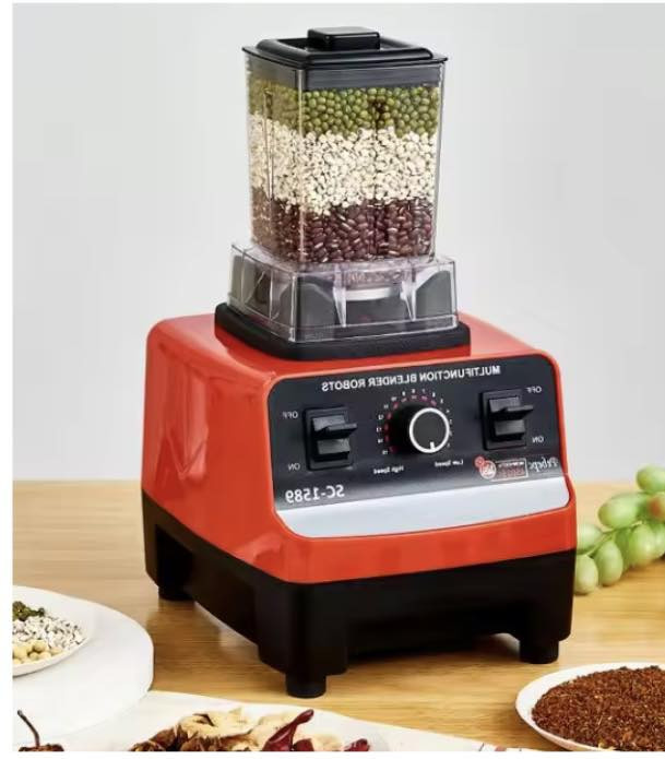 المميزات:
ضمان 6 شهور ضد عيوب الصناعة
بييجي بسعة كبيرة يعني هتعملي كمية كبيرة من العصير في وقت واحد
كمان معاه مطحنة 600 مل ضد الكسر
هتقدري تفرمي فيه  اللحوم وتطحني التوابل والمكسرات.
كمان تقدري تطحني فيه الثلج والفواكه عشان تستمتعي بأحلى سموزي.
الموتور نحاس  وفيه 2 مروحة تبريد.
بييجي بمحرك قوي جداً  450 واط.
فيه ١٥ درجة سرعة مختلفة.
كمان الشفرات من الاستانلس ستيل مع قاعدة ستانلس.
الشفشق مصنوع من مادة البولي كربونات يعني غير قابل للكسر وهيعيش معاكي فترة طويلة.
كمان في زر تربو وده بيخليكي ترفعي السرعة لضعفها مباشرة.
تقدري تطحني فيه الثلج بكل سهولة
الخلاط سهل الفك والتنطيف.
كمان بييجي بقاعدة ثابته بحماية ضد الإنزلاق.
المواصفات:
المادة: استانليس ستيل.
القوة الكهربائية: 4500 واط.
فولت الكهرباء : 220 -240  فولت 50 - 60 هيرتز.
اللون: عشوائي. السعر 45 الف والتوصيل مجانا لكافت محافظات العراق يمكنكم التواصل معي داخل الصفحه او على الواتساب ***********
