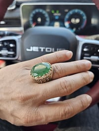 خاتم زمرد • صياغة يدوية • قياس ٢٣