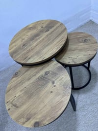 طقم ٣ قطع • غير مستخدم • خشب حديد أسود