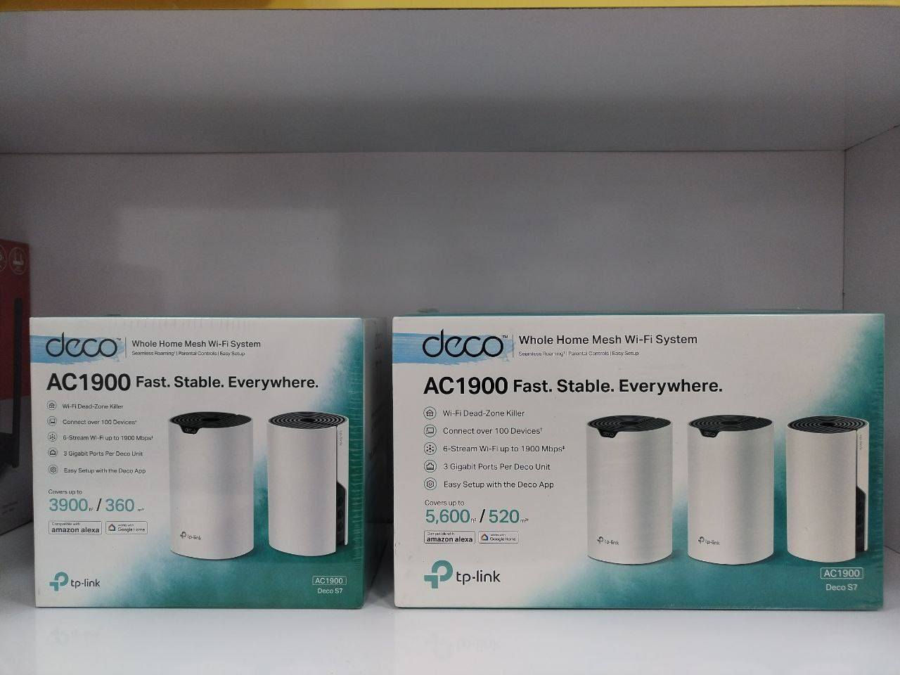 🏮راوترات DECO🏮
Deco E4/1200/1pec
السعر 39.000
Deco E4/1200/2pec
بسعر 65.000
Deco E4/1200/3pec
بسعر 100.000

 Deco M4/1200/1pec
بسعر 51.000
Deco M4/1200/2pec
بسعر 96.000
Deco M4/1200/3pec
بسعر 137.000

Deco S7/ 1 pec
بسعر 56.000
Deco S7/2pec
بسعر 110.000
Deco S7/3pec
بسعر 161.000

للإستفسار تواصل معنا📞
📞***********
توجد خدمة توصيل📮 خلال 24 ساعة
