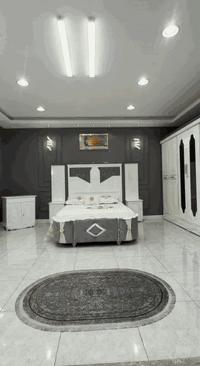 غرفة نوم صاج • سرير بلاويد 6 أرجل • دولاب 6 أبواب