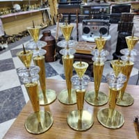 طقم ٧ شمعدانات • نحاس كرستال • خانقين ديالى