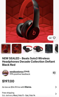 بيتس Studio3 • سماعات وايرلس • اسود/احمر