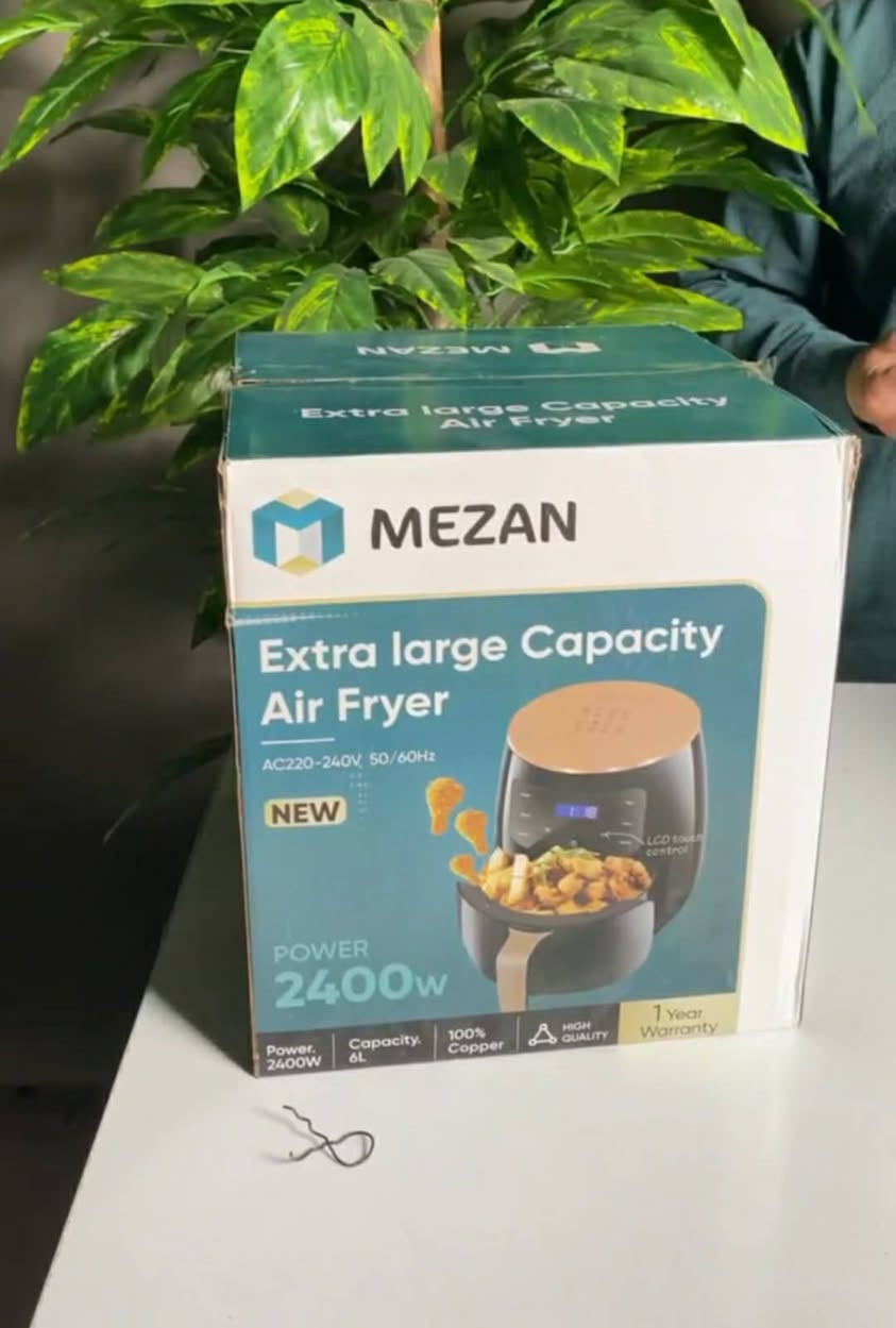 قلايه هوائيه 6 لتر ماركه MEZAN اصليه
شاشه كله لمس بيها مؤقت واختياء درجه الحراره 2400 واط

للحجز راسلنا خاص 
او واتساب ***********
سعرها 30 الف 
توصيل لبغداد 3 الاف محافظات 5 الاف
