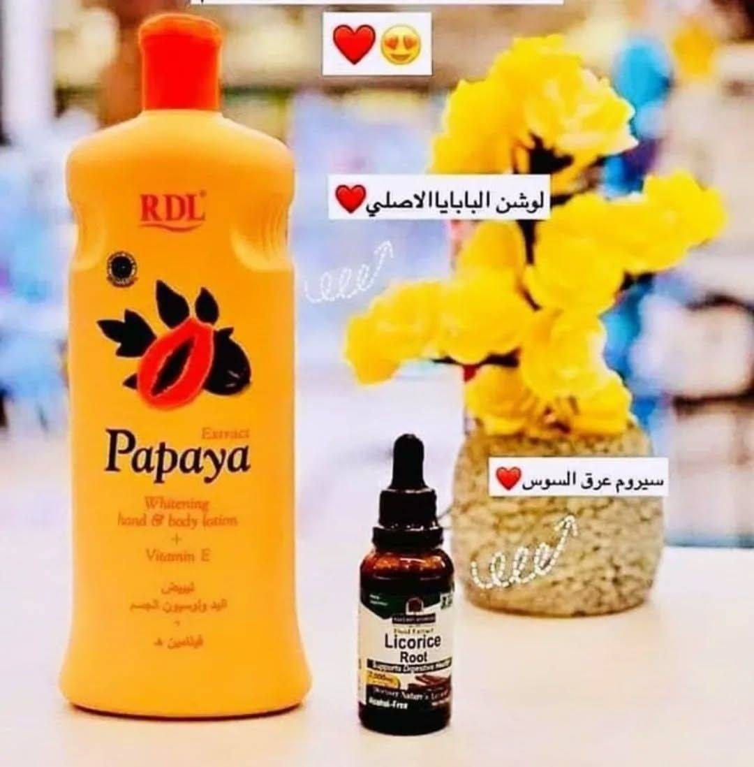 سيروم عرق السوس الامريكي 🇺🇸 
ولوشن البابايا الاندونيسي 🧡

بكج التفتيح اليومي 😍 كورتيزون التفتيح الطبيعي 🤩‎
 ‎
فوائدهم:👌🏻✅

القدرة على التخلص من التصبغات والبقعً الداكنة🖤.
‎
 توحيد وتفتيح لون البشرة 🖤.
 
تجديد خلايا البشرة و تعويض الخلايا التالفة🖤.‎

سيروم عرق السوس يعالج البثور وحب الشباب ويعالج الفطريات التي تظهر علي البشرة 🖤.‎

للطلب تواصلوا معنا عالخاص 

السعر 25توصيل مجاني


**إذا كنت صاحب هذا الإعلان وتريد حذفه لأي سبب، رجاءا أرسل رسالة إلى الدعم الفني**
