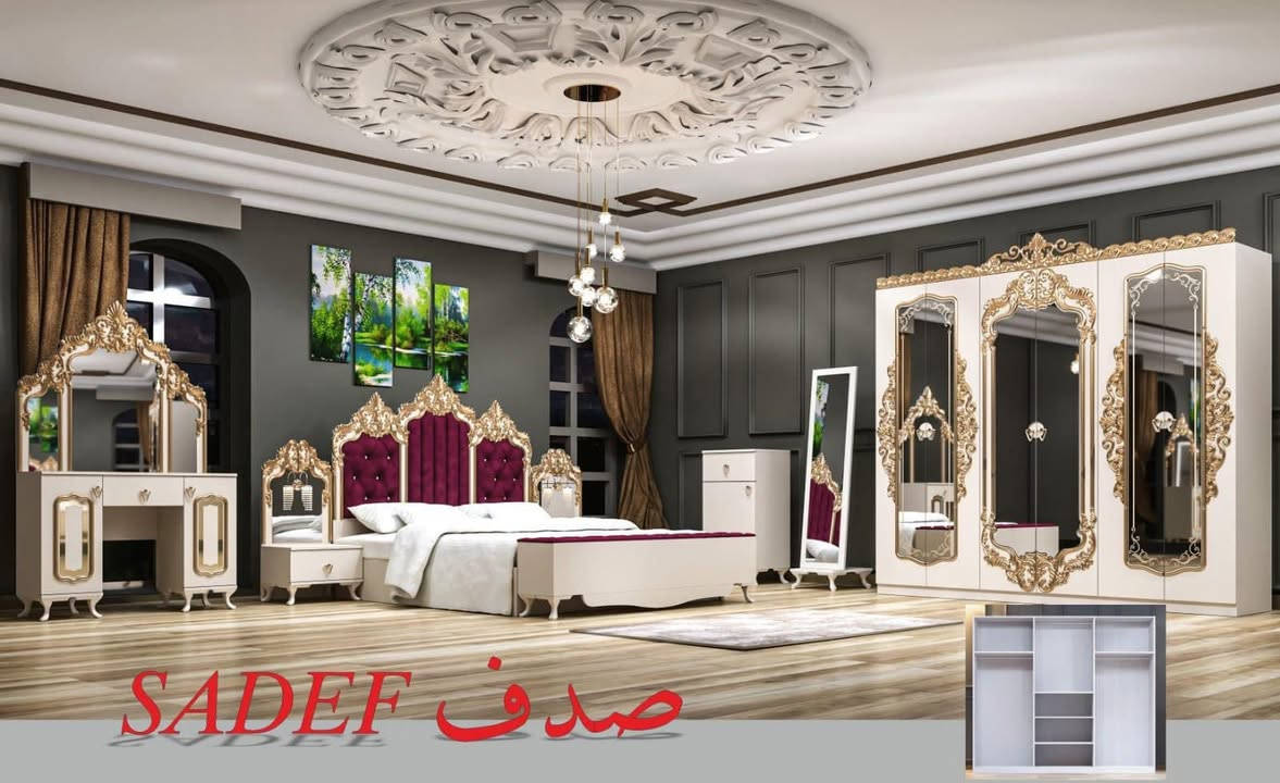 غرفه نوم تركية جديدة غير مستخدمه فقط مشدودة بالغرفه للبيع قيم واخذ *********** واتساب
