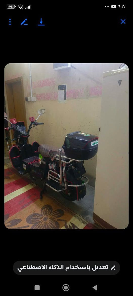 سلام عليكم دراجه جبلي كوري 2025MR مستخدمه شي قليل 6 بطاريات فول عل فحص مكان فلوجه او صقلاوية 
استفسار عل رقم  ***********
***********
