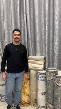 ستائر جاكار • حرير مرمري • ٤م×٣م