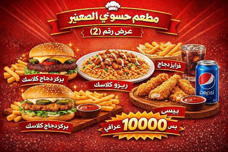 مطعم حسين احمد  الي اكلهم تجنن سوالكم عروض لمدة يوم واحد 
العنوان _الحسينية مدخل التكسيات شارع 20 
رقم التوصيل ***********
