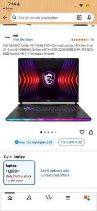 MSI GE68HX • RTX 4070 • قليل الاستخدام