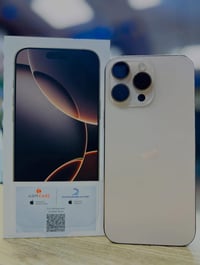 ايفون ١٦ برو ماكس  اللون الصحراوي (ذهبي) الذاكره ٢٥٦ كيكا  الباتري ٨٩٪...