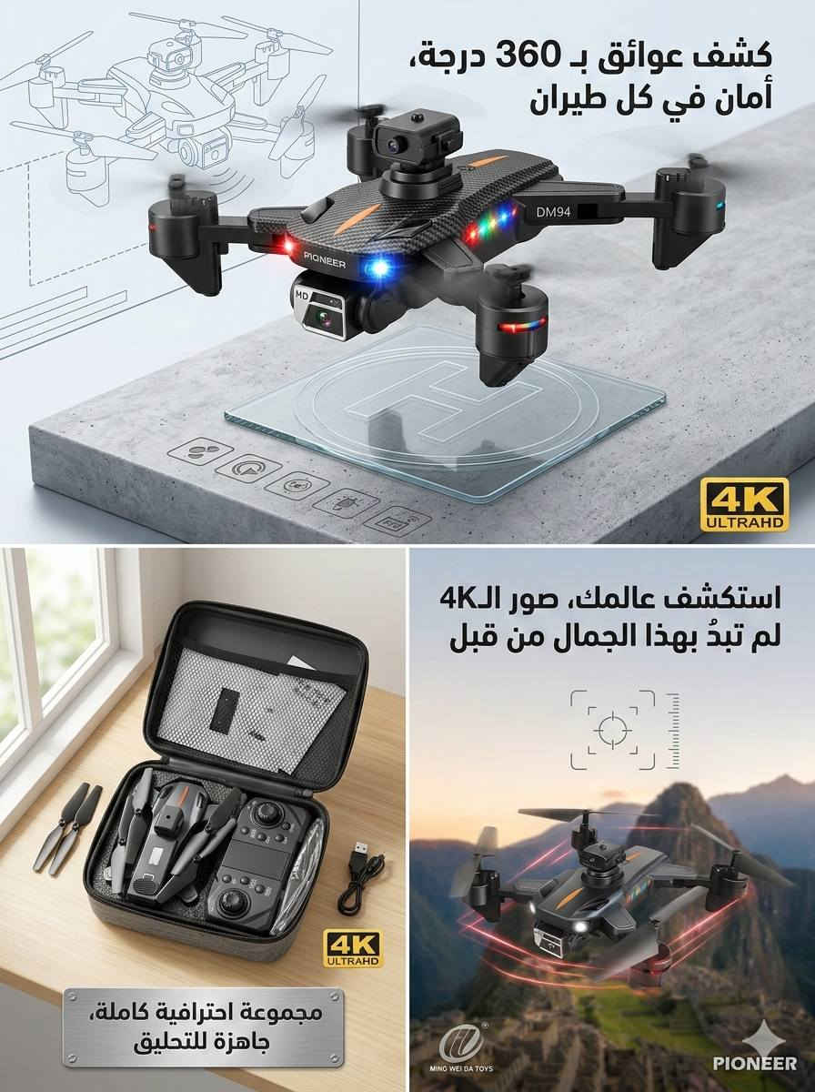 درون Pioneer الاحترافية - مواصفات خرافية وأداء ثابت!
تريد درون تبيض الوجه بالتصوير واللعب؟ شوف مواصفات Pioneer اللي جبناها إلك:
​ثبات مو طبيعي: مجهزة بنظام (6 Axis Gyro) اللي يخليها مستقرة بالجو وما تدوخك بالتحكم.
​تصوير بانورامي HD: تكدر تصور فيديوهات بانورامية وبكامرة متحركة تتكدر تتحكم بحركتها أثناء الطيران وصور ثابتة بدقة عالية وتوثق كل اللحظات.
​حركات بهلوانية: تكدر تسوي بيها شقلبات (360 درجة) بكل سهولة وتبهر أصدقائك.
​إضاءة ليلية: بيها 4 أضواء LED قوية تخليك تشوفها بوضوح حتى لو طيرتها بالليل.
​بطارية قوية: تجي وياها بطارية Li-Poly قابلة للشحن وتدوم وقت زين، وياها كابل شحن USB.
​تحكم كامل وبسيط: طيرها فوك، نزلها جوه، لوف يمنة ويسرة، وحتى تگلبها ليقدام وليوره.. السيطرة كلها بيدك.
​كاملة مكملة: يجي وياها "مراوح" إضافية (Replacement Props) احتياط خاف تنضرب بشيء.
​بدون تعقيدات: الدرون مسموح بيها وما تحتاج أي تسجيل رسمي (No FAA Registration Required).
​ليش تختار Pioneer؟
لأنها تجمع بين سهولة الطيران وقوة التصوير، ومناسبة جداً إذا جنت تريد تبدي بمجال التصوير الجوي أو حتى للتسلية.
​السعر: [60]الف و التوصيل مجاني لكل المحافظات 
. 🚚كركوك
​للحجز، راسلنا هسة قبل ما تخلص الكمية! 📩


**إذا كنت صاحب هذا الإعلان وتريد حذفه لأي سبب، رجاءا أرسل رسالة إلى الدعم الفني**