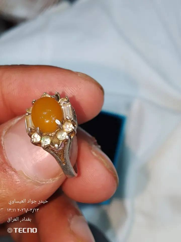 خاتم  عقيق يماني مشمشي فضه عراقيه 925 سعر الخاتم 17الف مكان في الكاظميه***********
