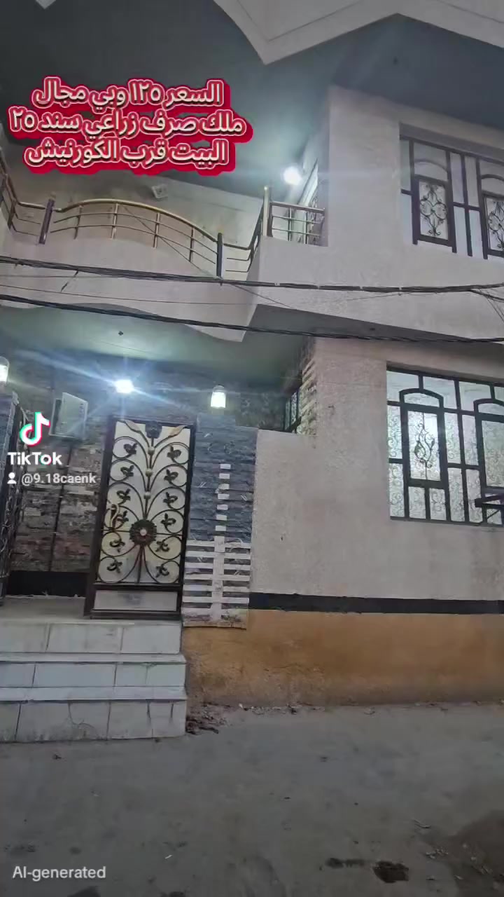 دار للبيع المساحه ٦٥م²
الموقع بغداد الكريعات قرب الكورنيش 

السعر ١٢٥ وبي مجال 

جنس الأرض ملك صرف زراعي سند ٢٥

الاستفسار اكثر عله الارقام التاليه 

مكتب سيد الاوصياء للعقارات 

*********** علي حيدر 

***********

*********** ملأ علي
