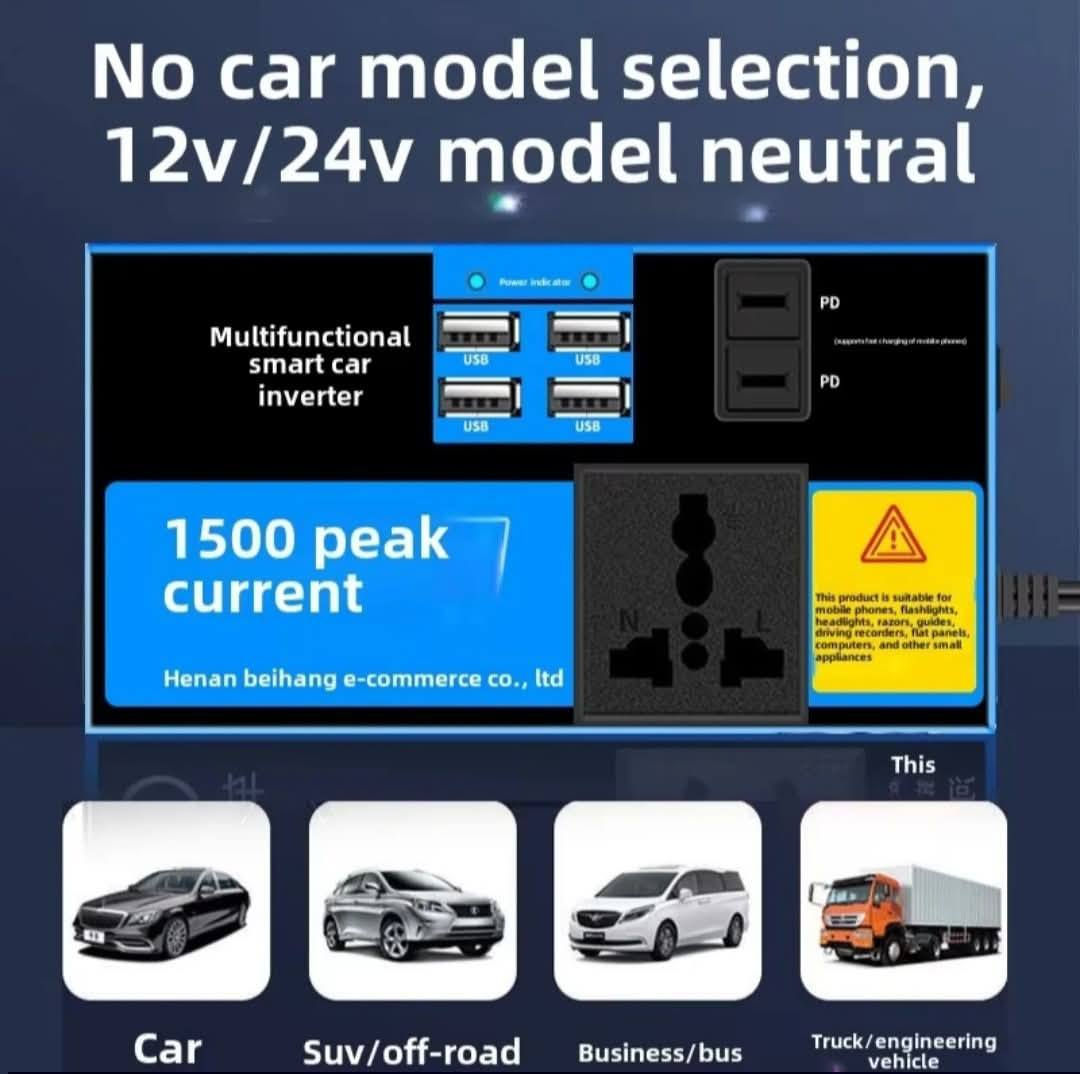 عاكسة او انفيرتر 1500w🫣
4مداخل USB✅
مدخل كهرباء 220✅
كما يحتوي علي مدخلين ولاعة 
السعر 35
يشتغل عن طريق ولاعة السيار
يوجد لدينا خدمة توصيل لجميع المناطق 🚕🚕🚕


**إذا كنت صاحب هذا الإعلان وتريد حذفه لأي سبب، رجاءا أرسل رسالة إلى الدعم الفني**